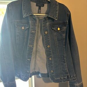 Charter Club Dark Blue Denim Jacket with Button-Front